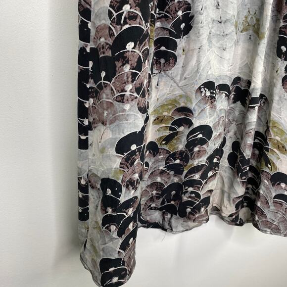 12th Street by Cynthia Vincent Women Black Floral Print Silk Mini Dress 2 Y2K - Picture 4 of 9